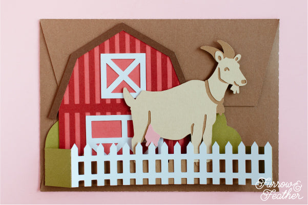Goat Barn Card SVG