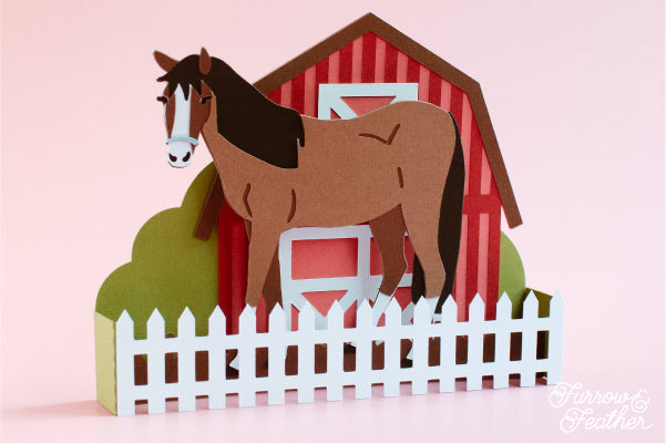 Horse Barn Card SVG