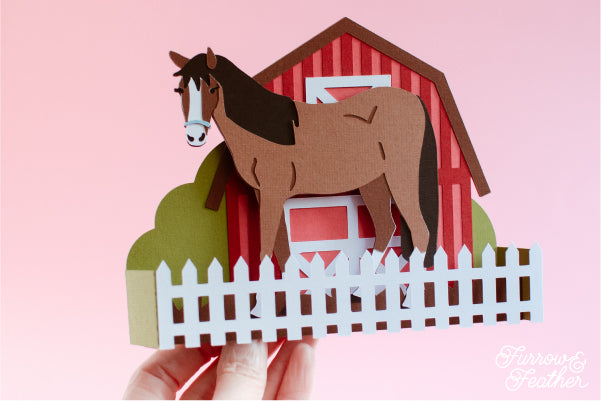 Horse Barn Card SVG