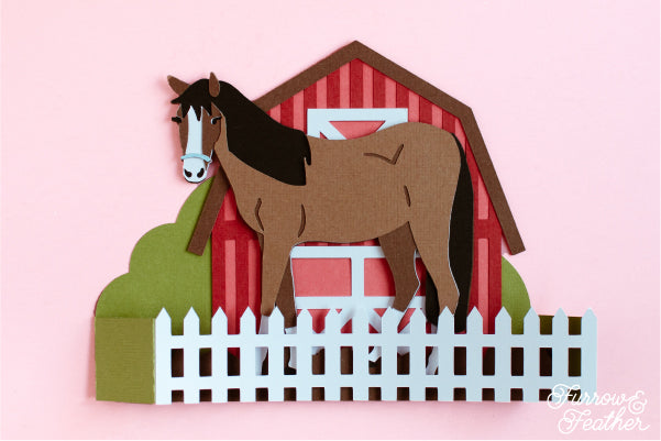 Horse Barn Card SVG