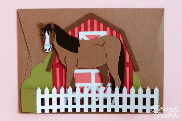 Horse Barn Card SVG