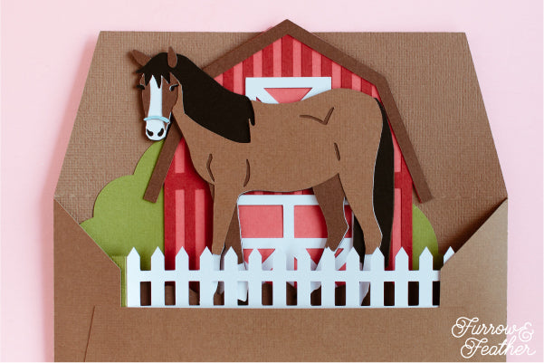 Horse Barn Card SVG