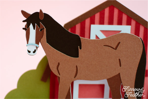 Horse Barn Card SVG