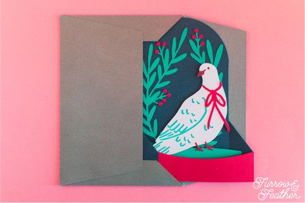 Christmas Dove Card SVG