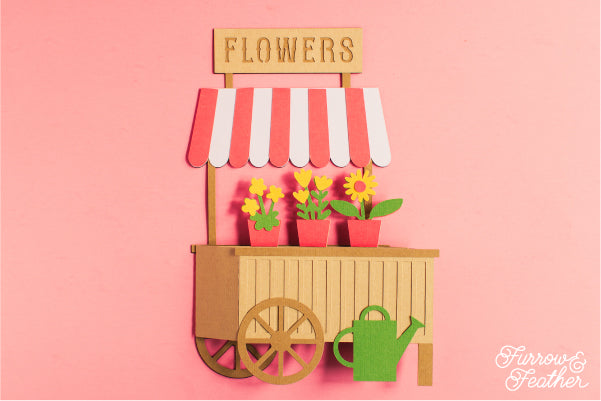 Flower Cart Card SVG