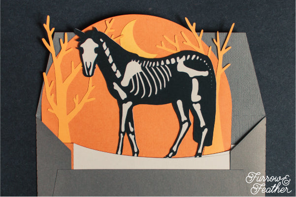 Halloween Skeleton Horse Card SVG