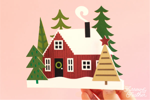 Holiday Cabin Card SVG