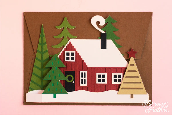 Holiday Cabin Card SVG