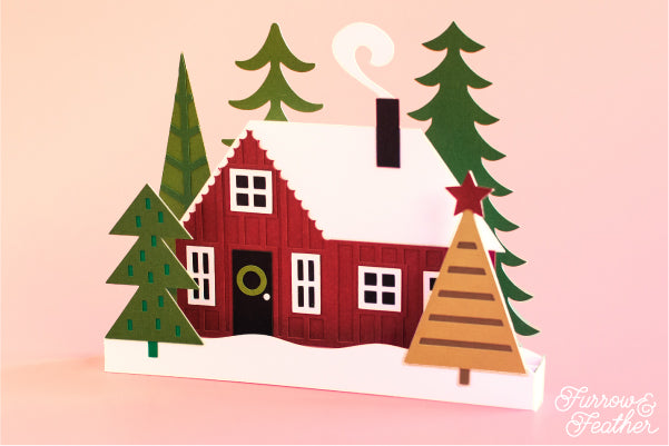 Holiday Cabin Card SVG