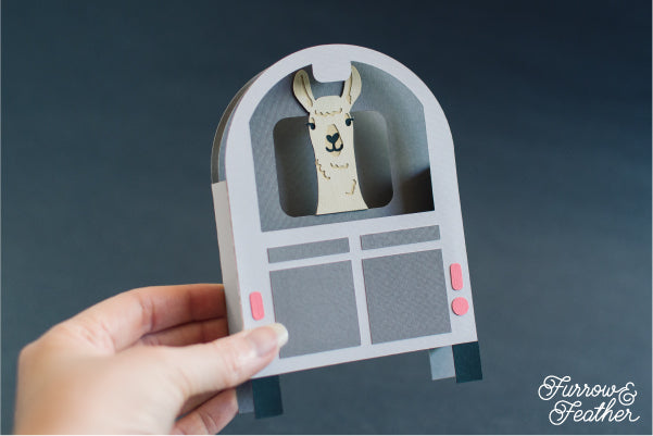 Llama Trailer Card SVG - back