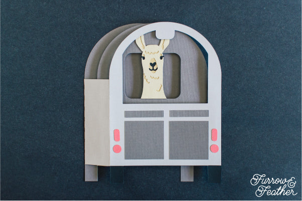 Llama Trailer Card SVG - back