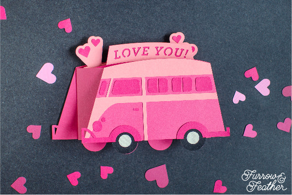 Valentine's VW Bus Card SVG