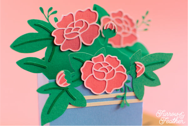 Peonies Flowers Card SVG