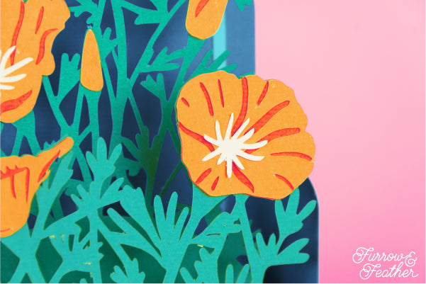 California Poppy Wildflower Card SVG