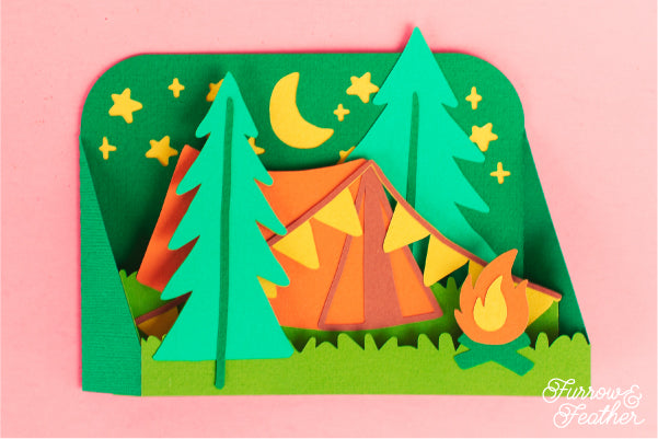 Camping Tent Card SVG