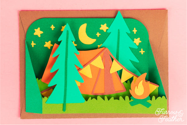 Camping Tent Card SVG