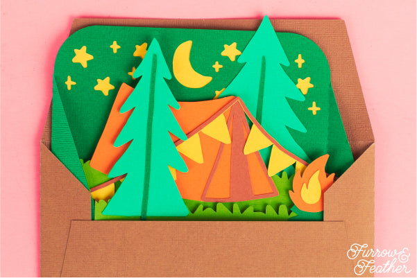 Camping Tent Card SVG