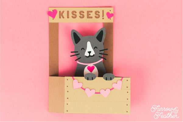 Cat Kissing Booth Card SVG