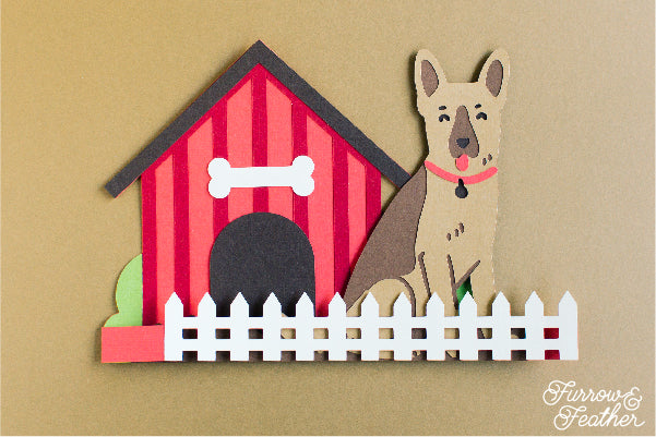 Dog House Card SVG - German Shepherd