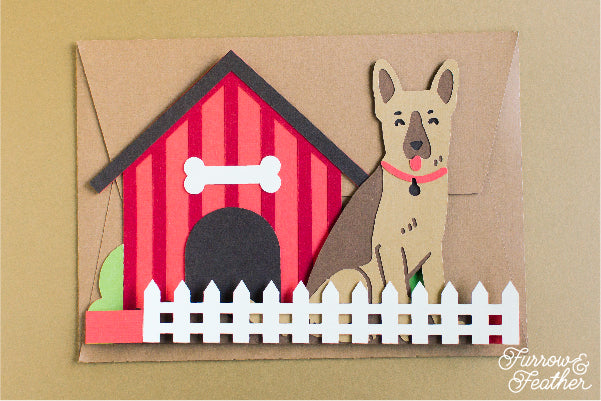 Dog House Card SVG - German Shepherd