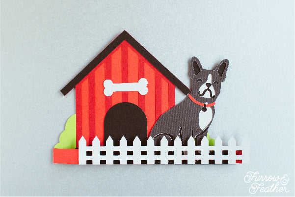 Dog House Card SVG - Frenchie