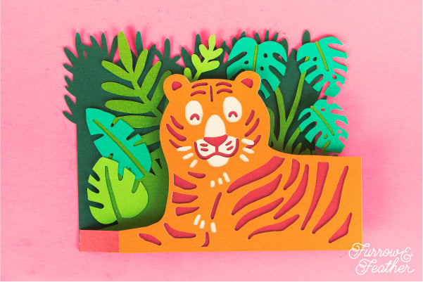 Jungle Tiger Card SVG