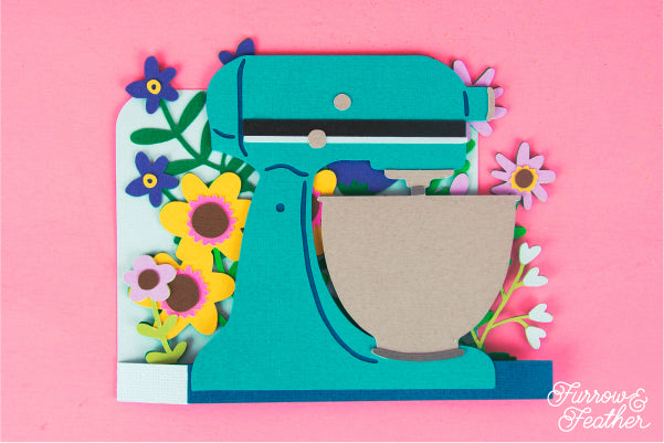 KitchenAid Mixer with Wildflowers Card SVG