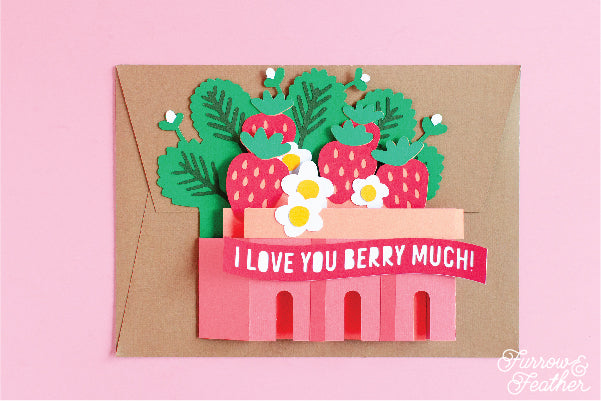 Strawberry Basket Card SVG