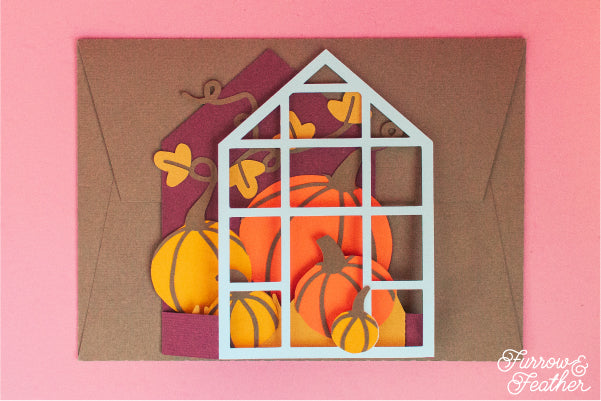 Simple Pumpkin Greenhouse Card SVG