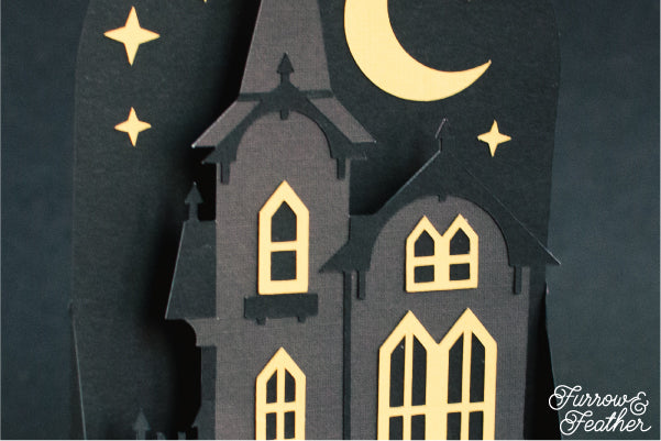 Halloween Haunted House Card SVG