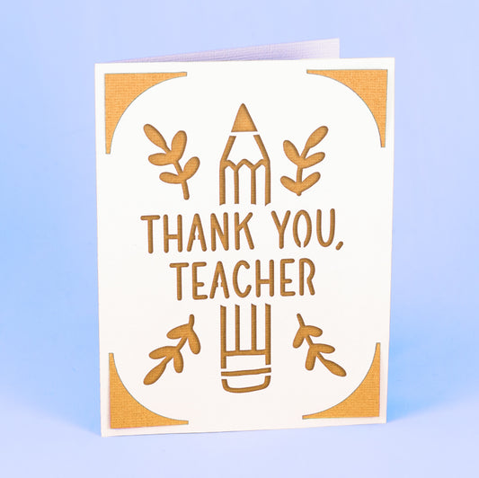 Thank You Teacher - Teacher Appreciation Card - A2 Insert Card