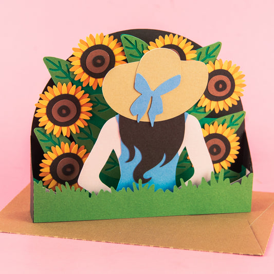 Sunhat with Sunflowers Card SVG