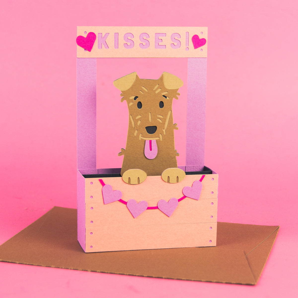 Dog Kissing Booth Card SVG - Terrier