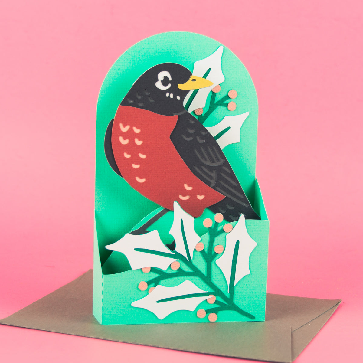 Winter Robin Card SVG