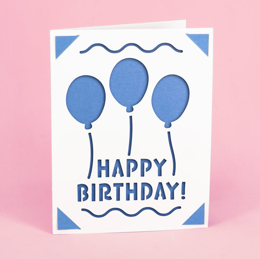 FREEBIE - Happy Birthday with Balloons - A2 Insert Card