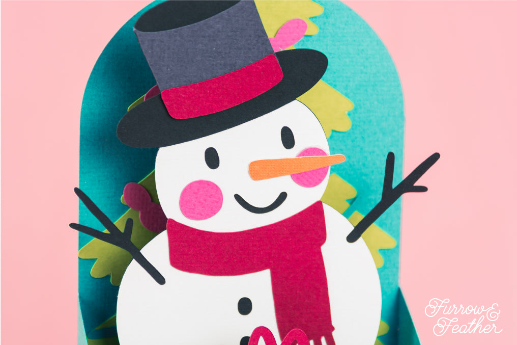 Christmas Card SVG - Gift Box Snowman