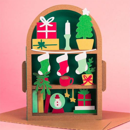 Christmas Shelf Card - 3D Christmas Card SVG