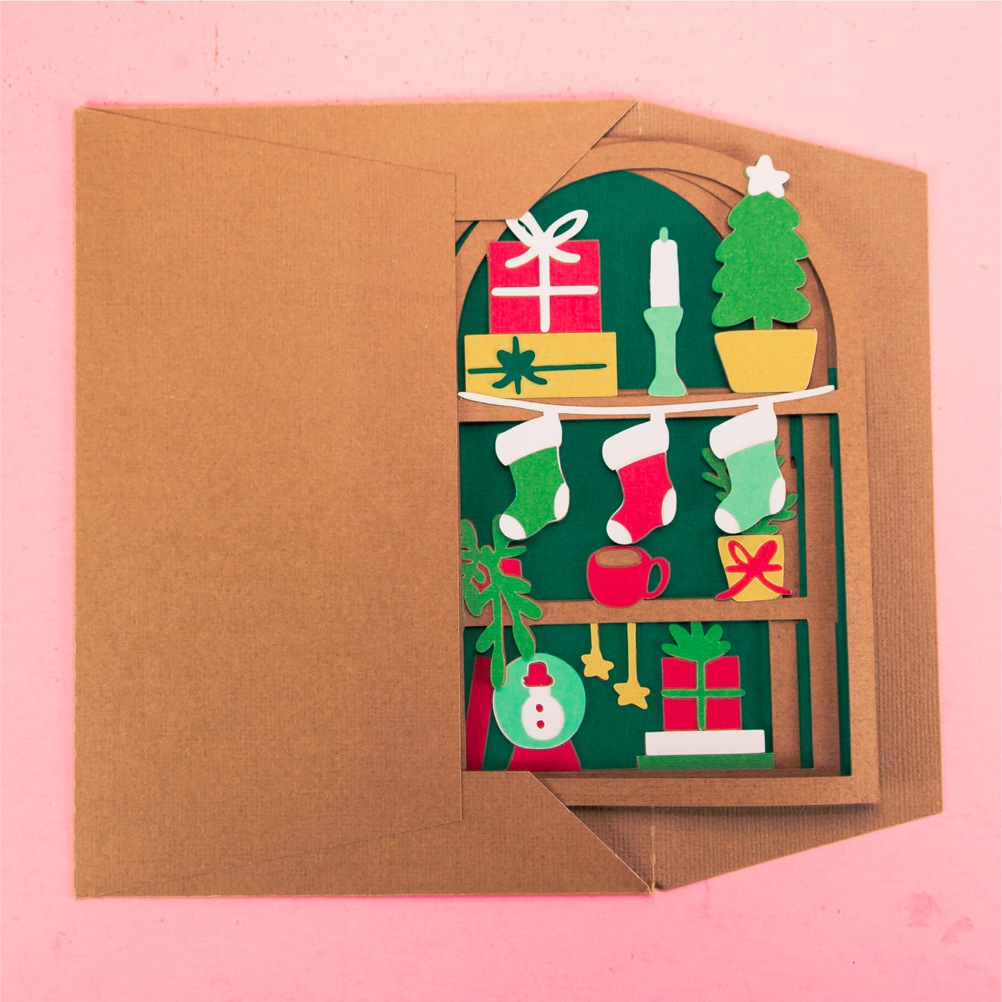 Christmas Shelf Card - 3D Christmas Card SVG