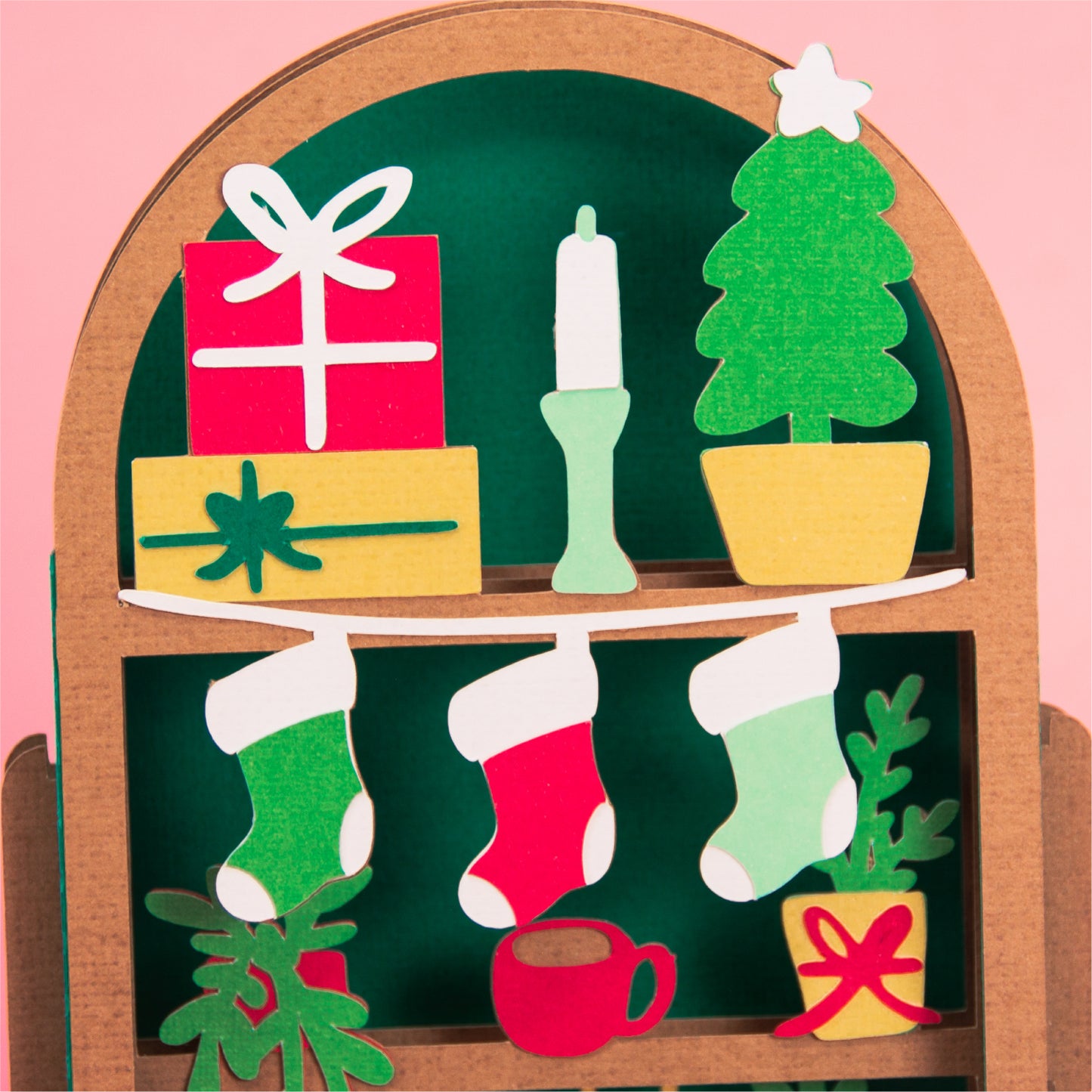 Christmas Shelf Card - 3D Christmas Card SVG