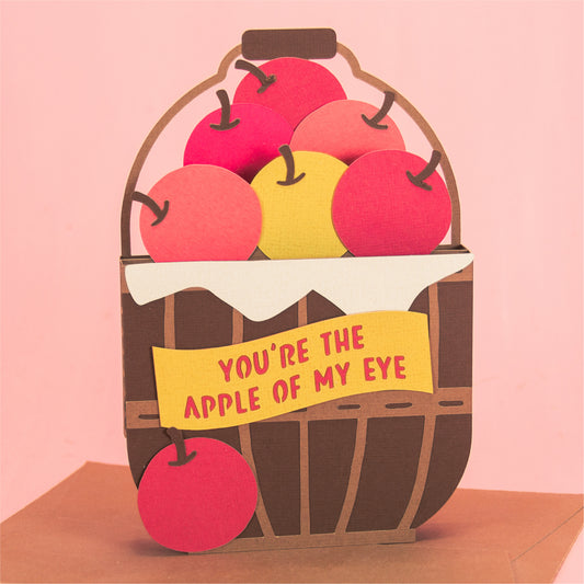Apple Basket Card - 3D Autumn Card SVG