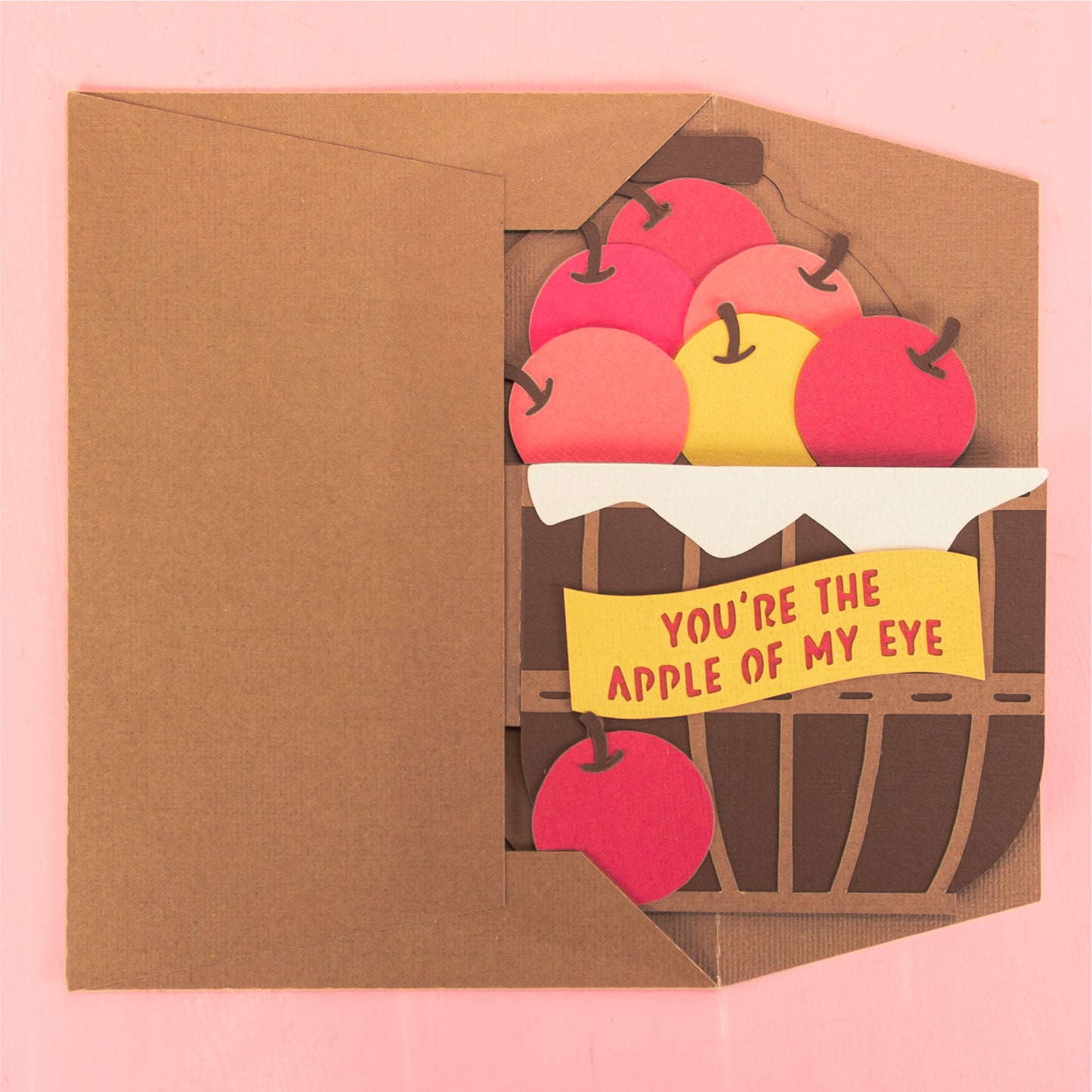 Apple Basket Card - 3D Autumn Card SVG