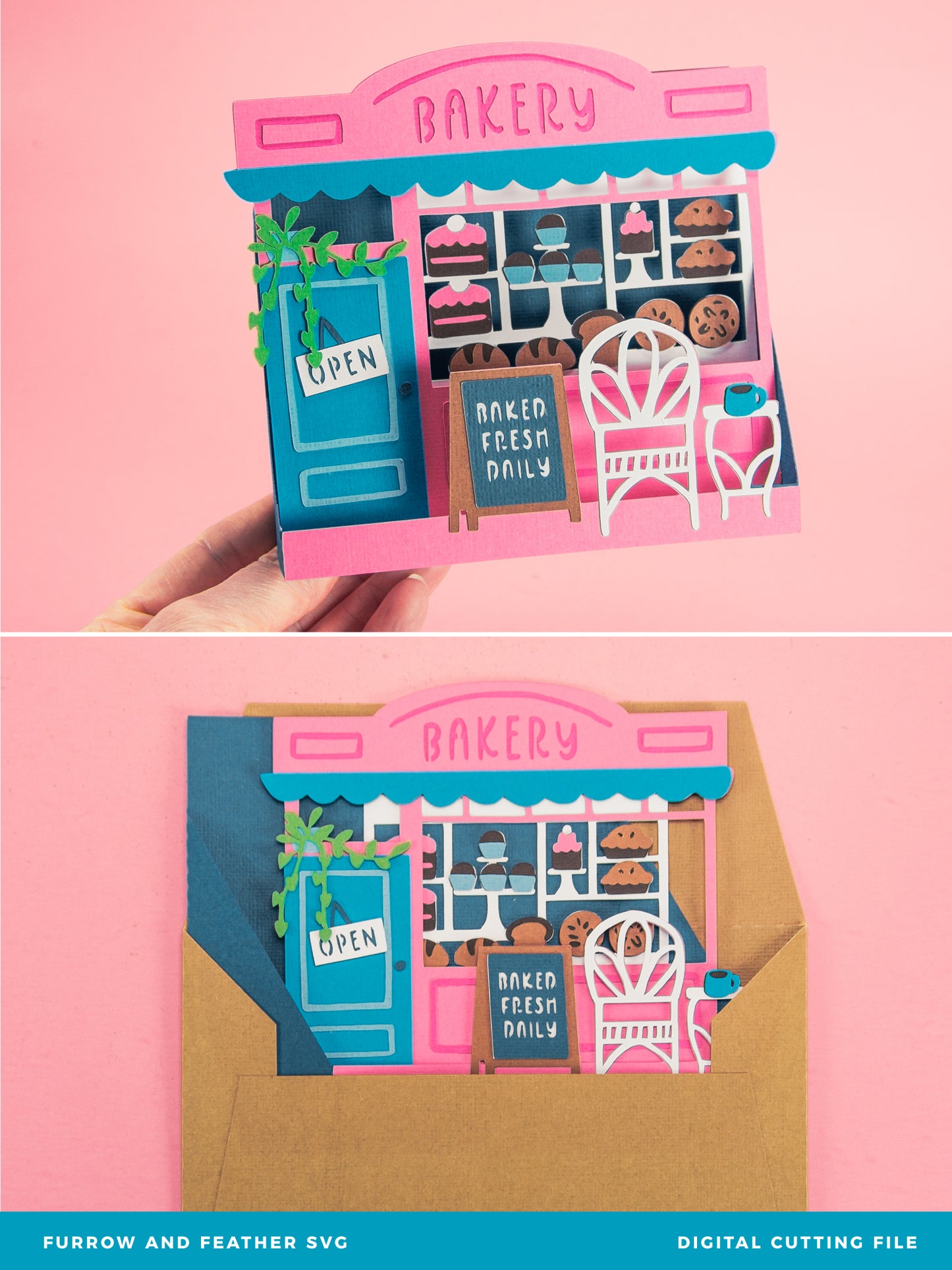 Bakery Shop Card - 3D Any Occasion Card SVG