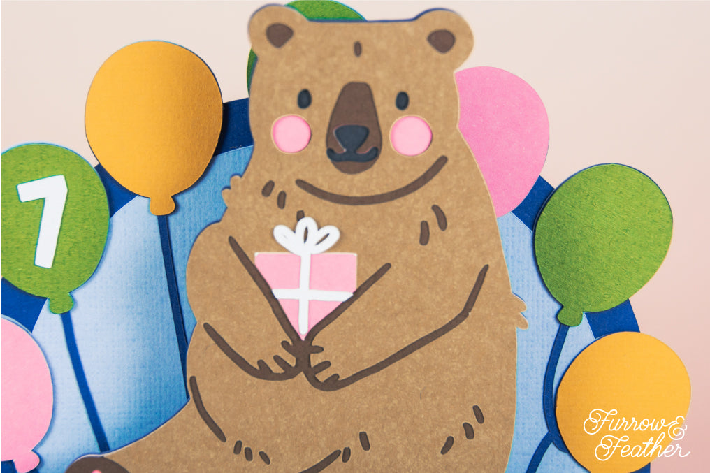 Have a Beary Happy Bday - Bear Birthday Card SVG