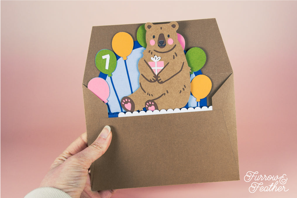 Have a Beary Happy Bday - Bear Birthday Card SVG