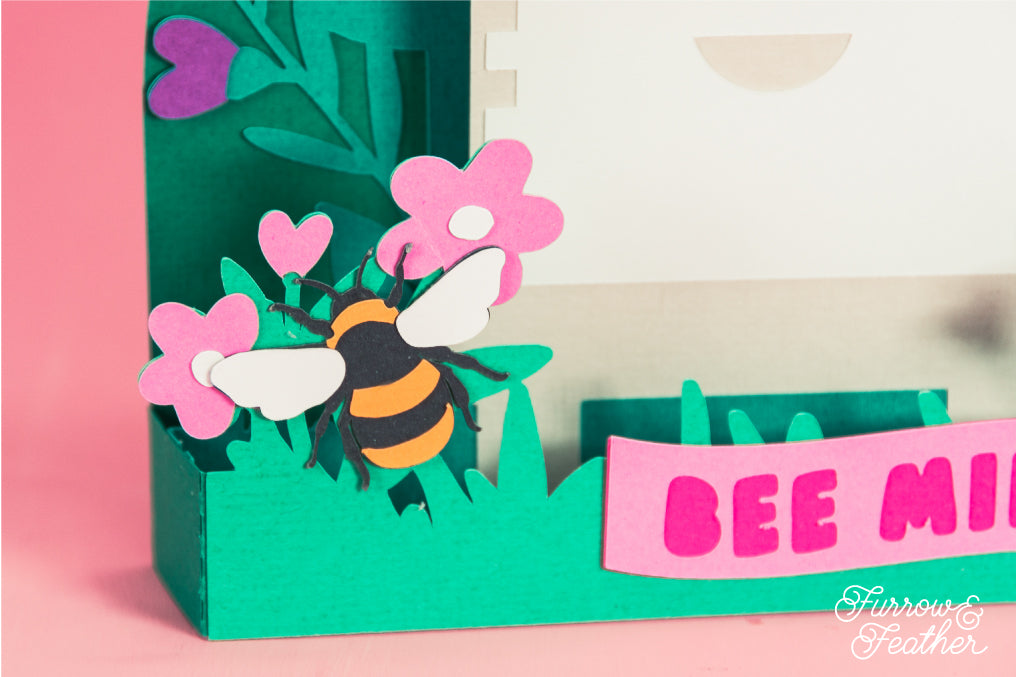 Bee Mine Beehive - Bumblebee Valentine's Day Card SVG