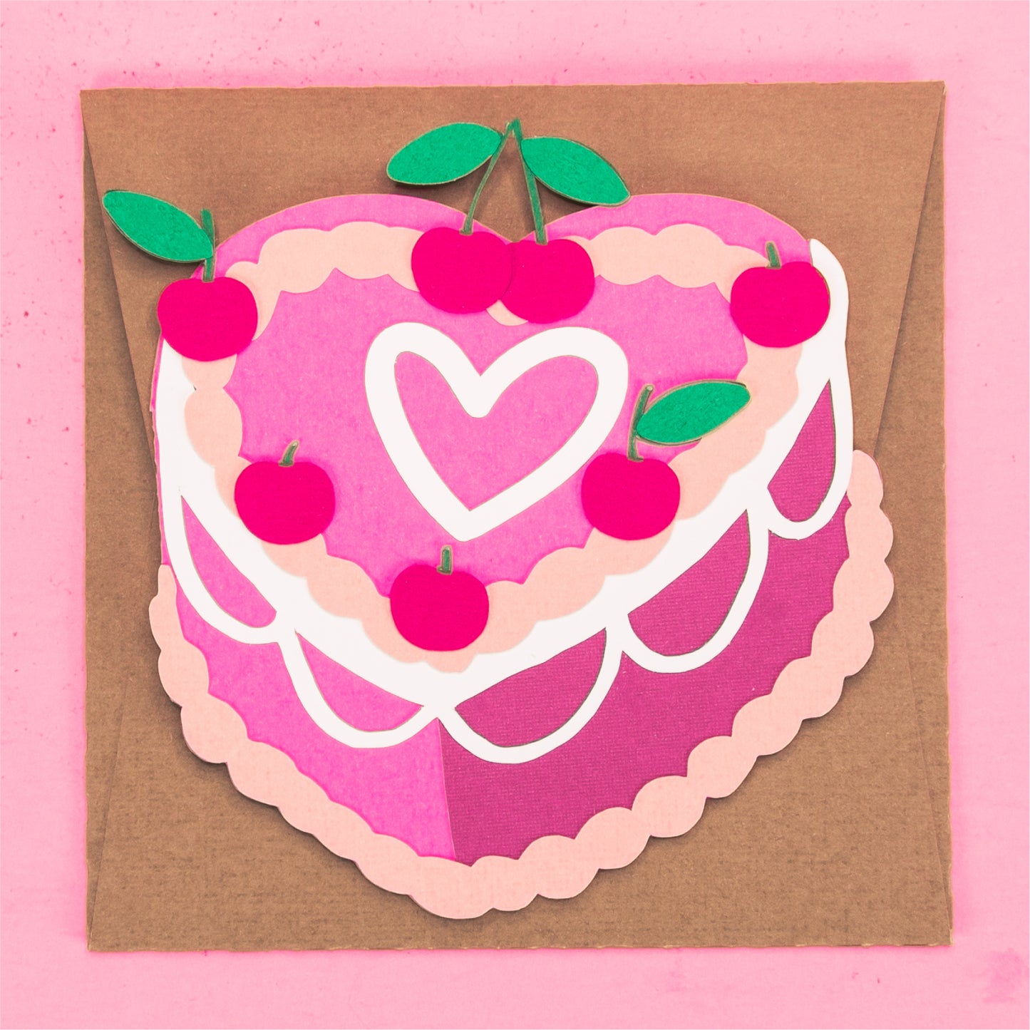 Heart Cake Card SVG - Bifold Birthday Card