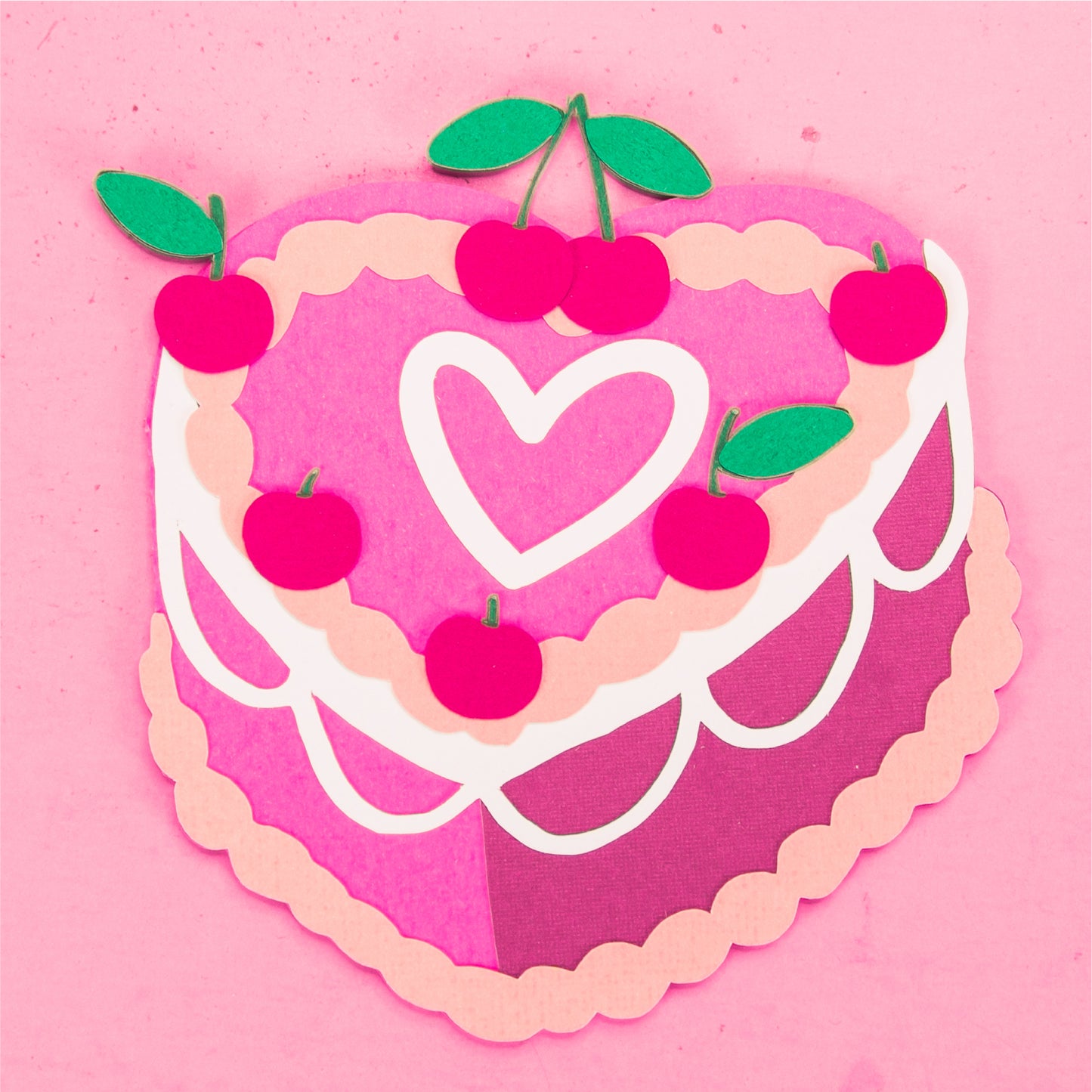 Heart Cake Card SVG - Bifold Birthday Card