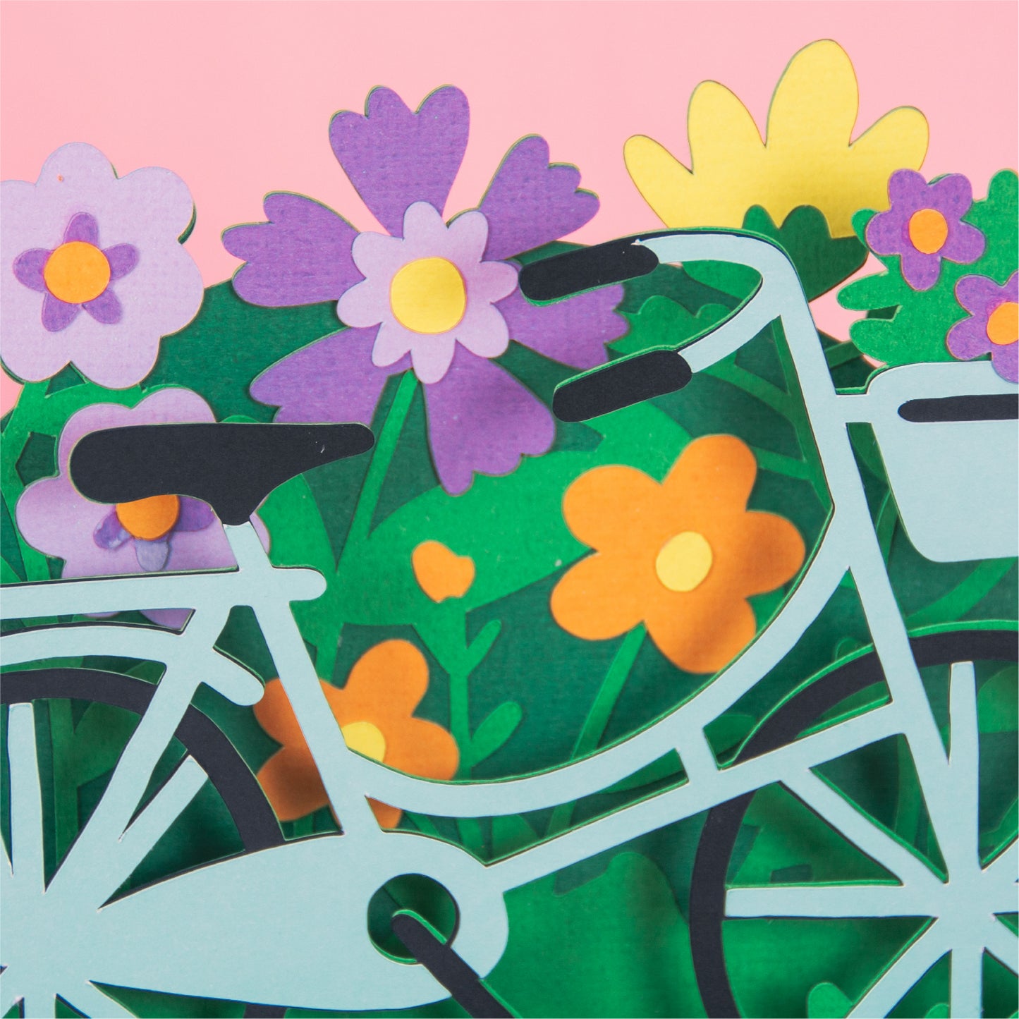 Bike with Flowers Card - 3D Any Occasion Card SVG