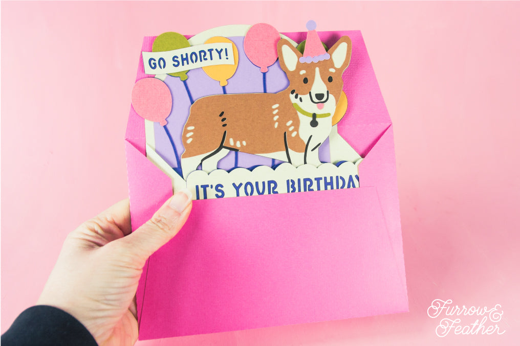 Go Shorty, It's Your Birthday - Corgi Card - Dog Birthday Card SVG