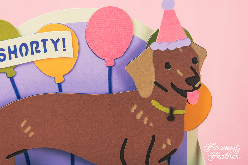 Go Shorty, It's Your Birthday - Dachshund Card - Dog Birthday Card SVG